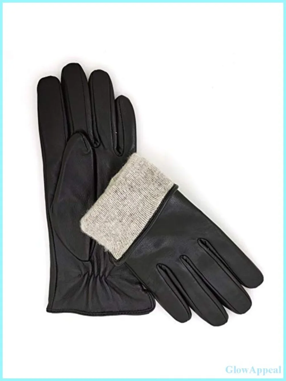 Genuine Lambskin Leather Touchscreen Winter Driving Gloves Cashmere Lined